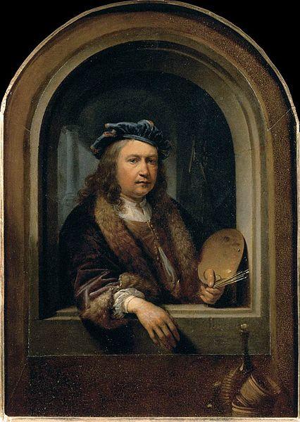 Gerard Dou self-portrait with a Palette oil painting picture